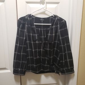MADEWELL Wrap Top Windowpane Size XS